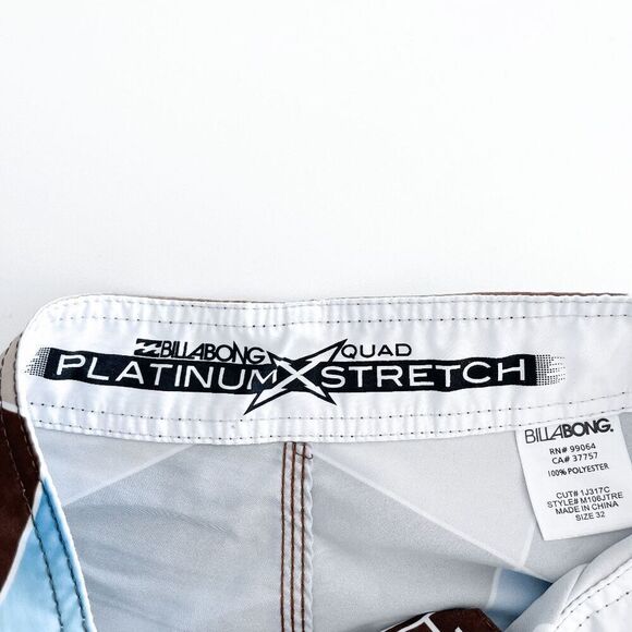 Billabong Mens Quad Platinum Stretch Swim Boardshorts Blue Brown Size 32 - Picture 6 of 9